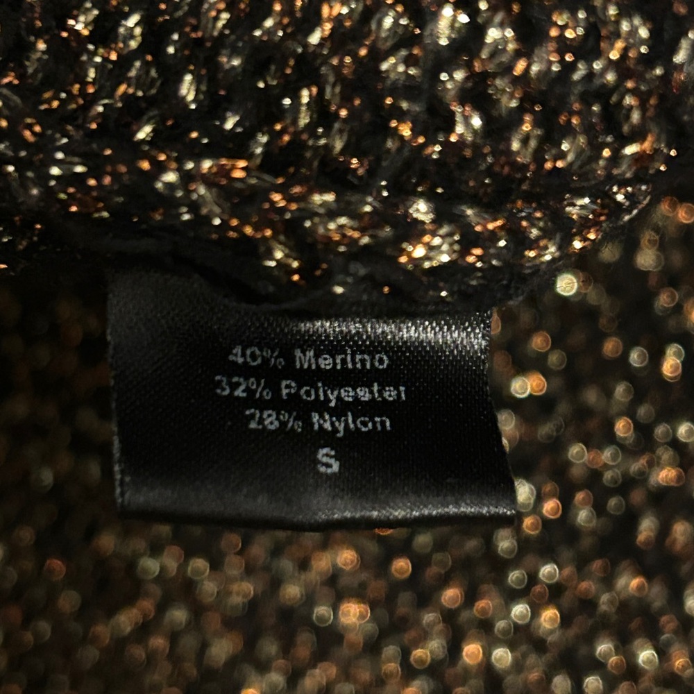 Jenni Kayne gold black sparkly sweater cardigan Size Small - Picture 13 of 14